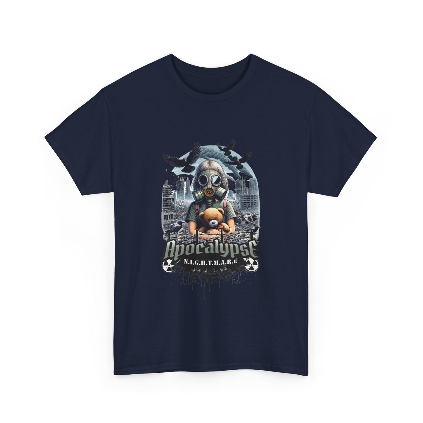 Apocalyptic-Themed Unisex Heavy Cotton Tee, Streetwear Shirt, Graphic Tee, Gift for Gamers, Casual Fashion, Unique Design