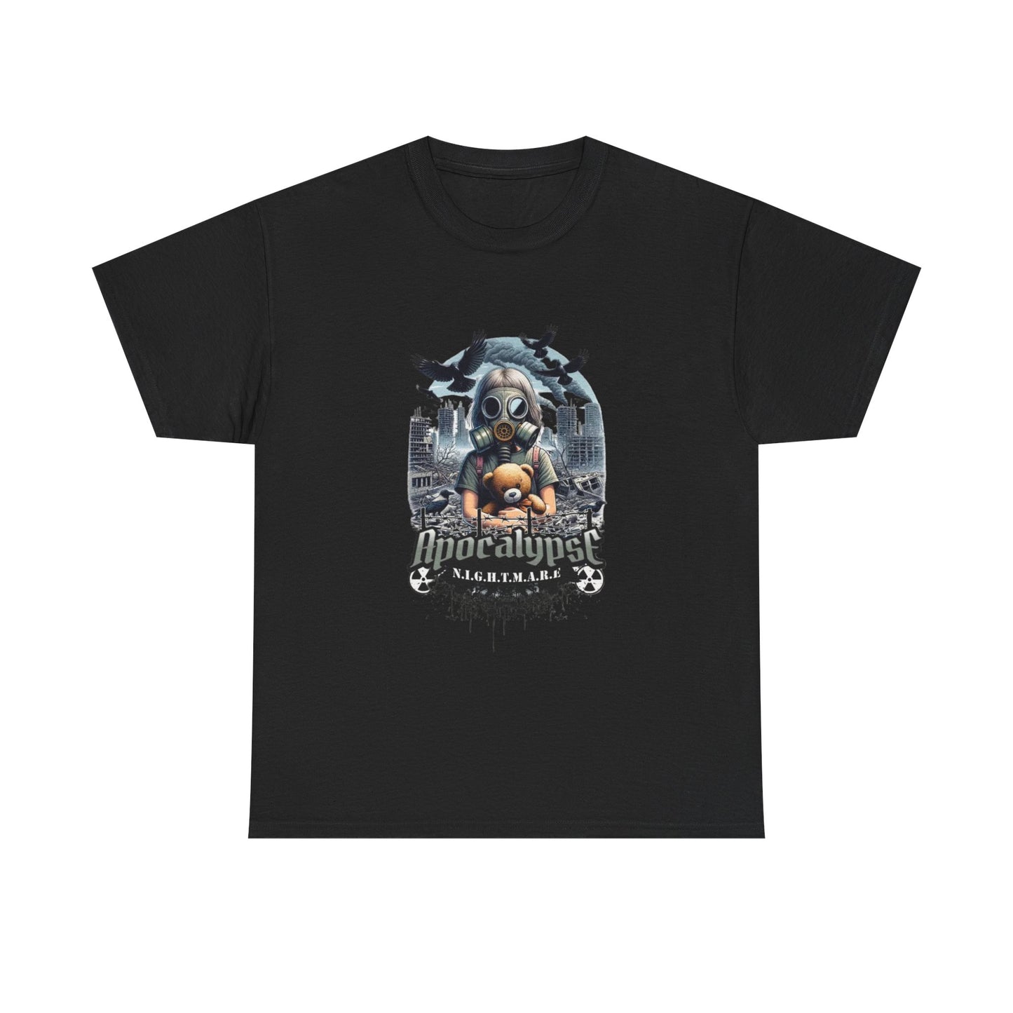 Apocalyptic-Themed Unisex Heavy Cotton Tee, Streetwear Shirt, Graphic Tee, Gift for Gamers, Casual Fashion, Unique Design