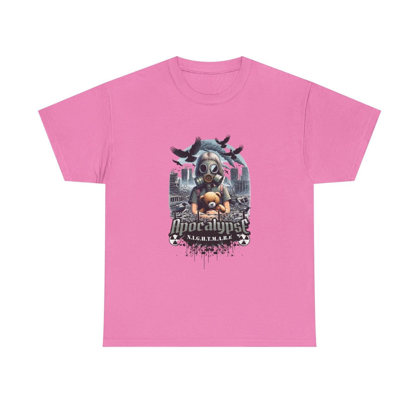 Apocalyptic-Themed Unisex Heavy Cotton Tee, Streetwear Shirt, Graphic Tee, Gift for Gamers, Casual Fashion, Unique Design