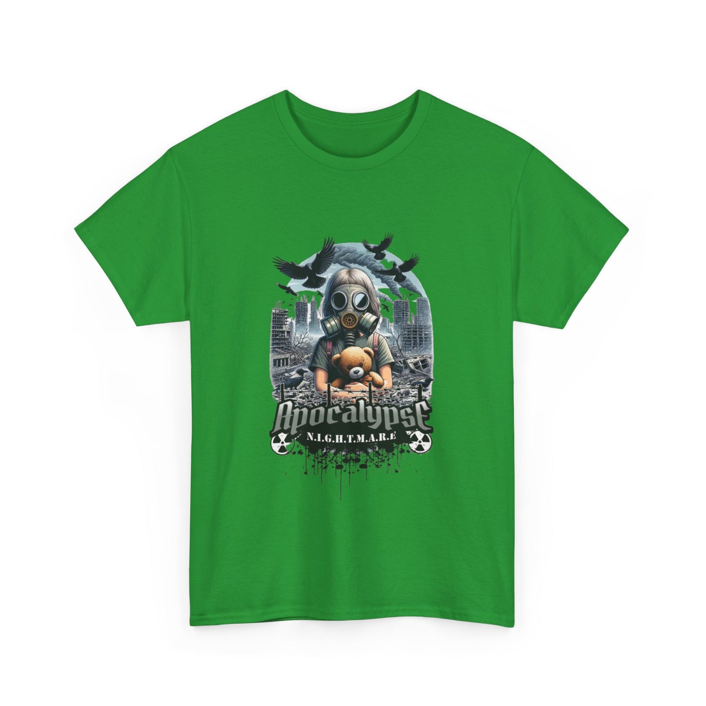 Apocalyptic-Themed Unisex Heavy Cotton Tee, Streetwear Shirt, Graphic Tee, Gift for Gamers, Casual Fashion, Unique Design