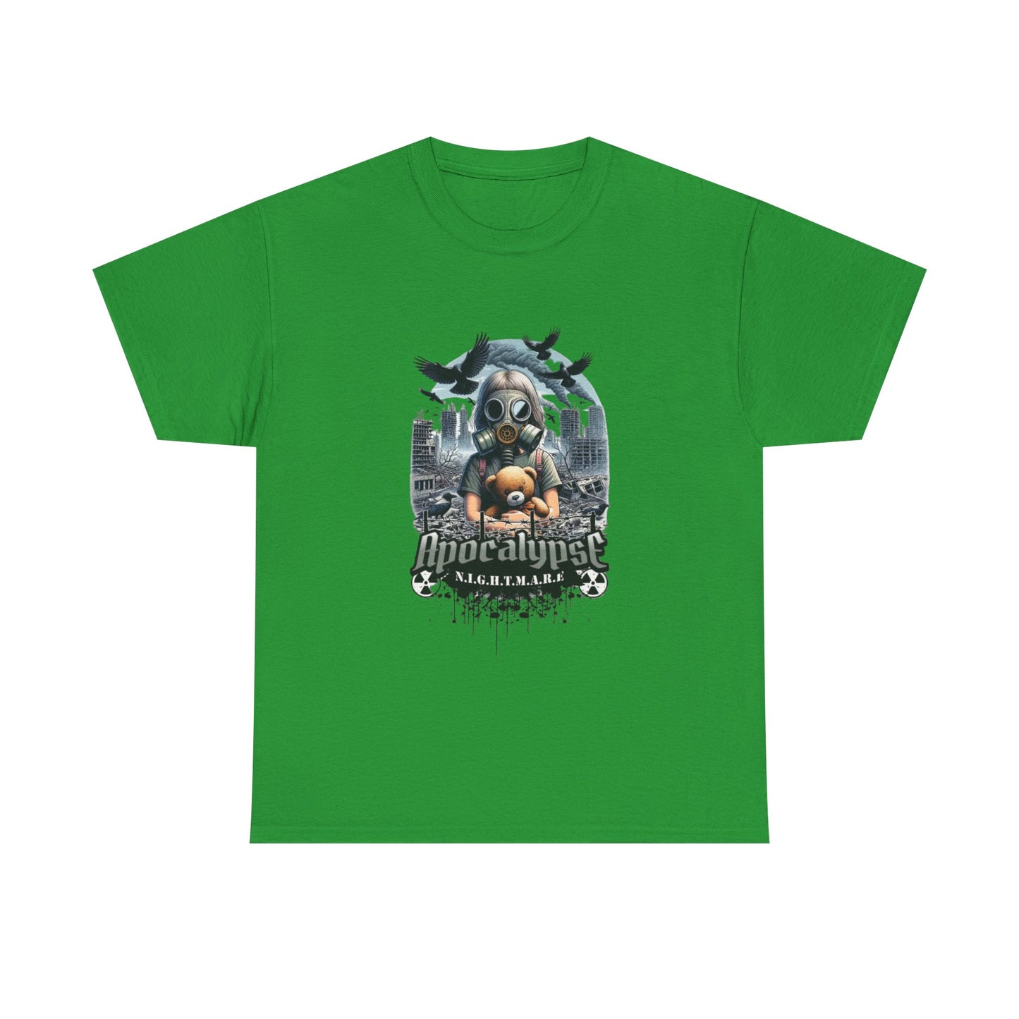 Apocalyptic-Themed Unisex Heavy Cotton Tee, Streetwear Shirt, Graphic Tee, Gift for Gamers, Casual Fashion, Unique Design