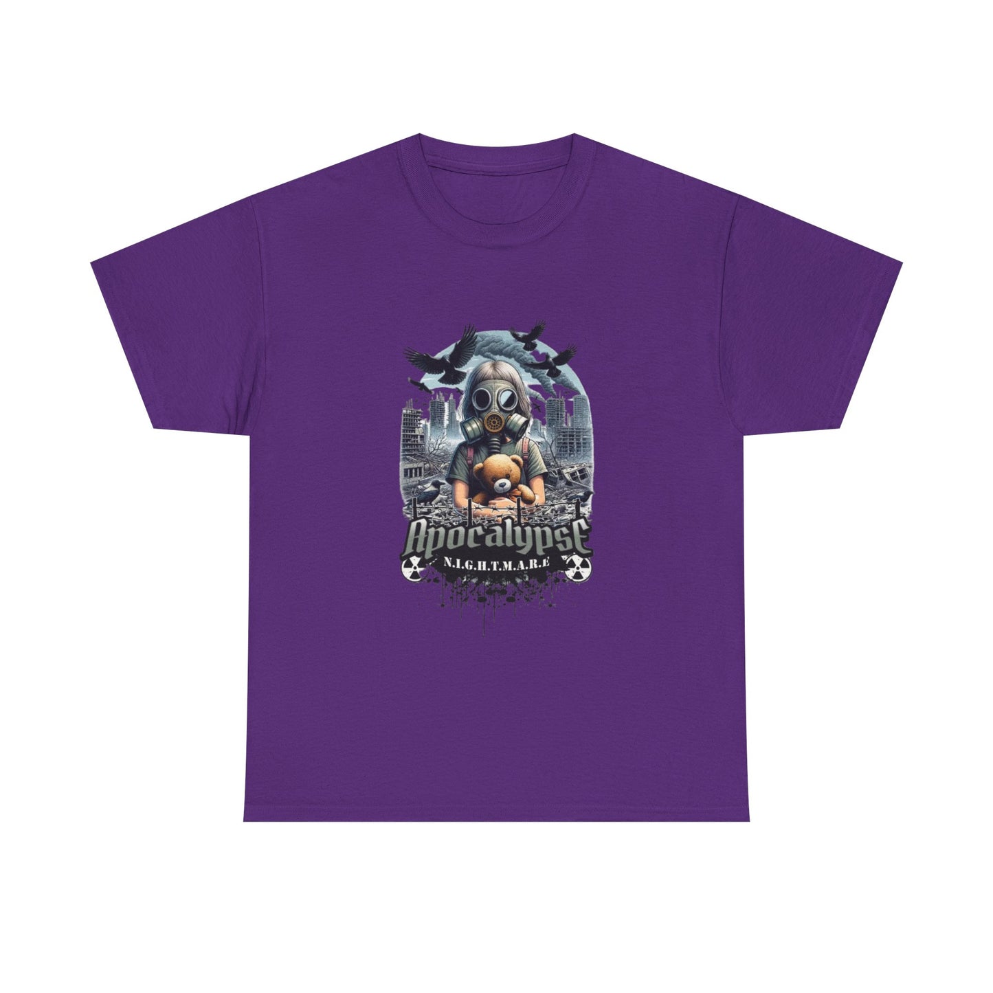 Apocalyptic-Themed Unisex Heavy Cotton Tee, Streetwear Shirt, Graphic Tee, Gift for Gamers, Casual Fashion, Unique Design