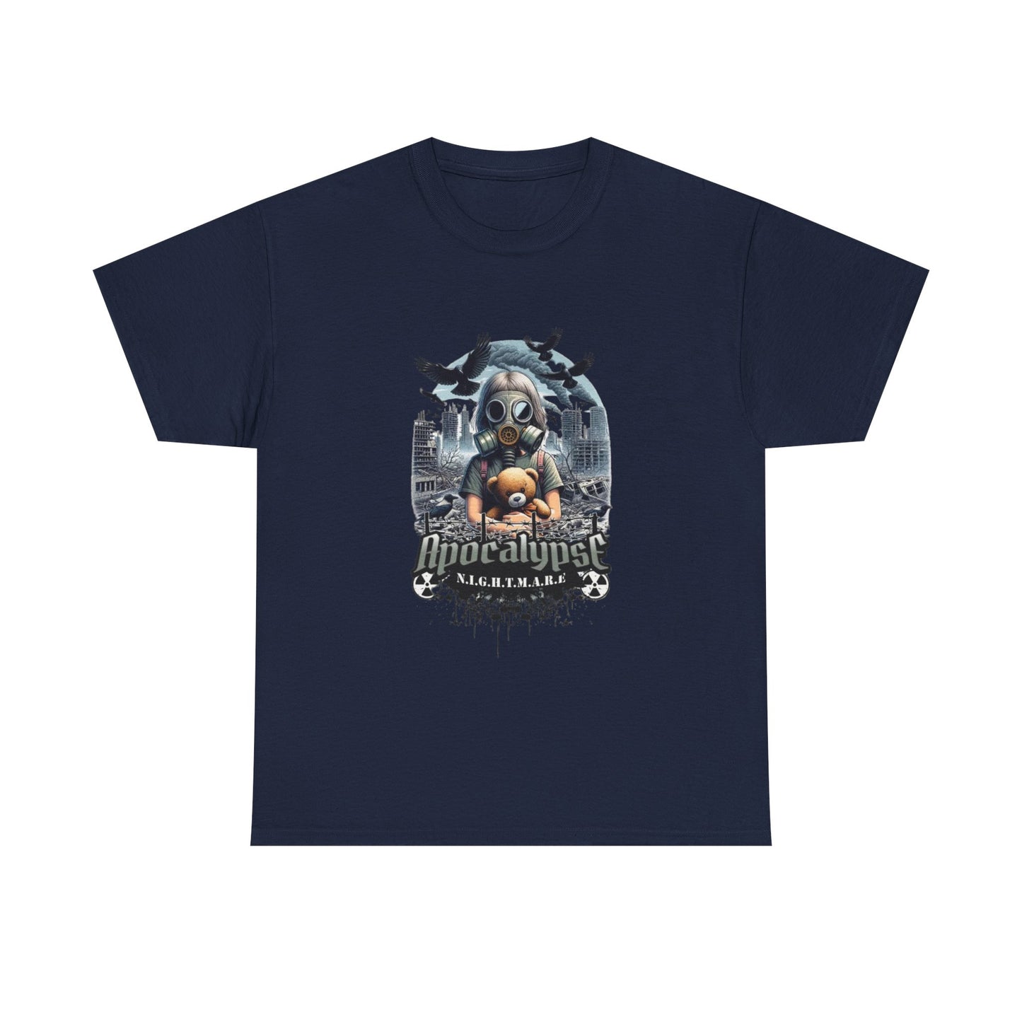 Apocalyptic-Themed Unisex Heavy Cotton Tee, Streetwear Shirt, Graphic Tee, Gift for Gamers, Casual Fashion, Unique Design