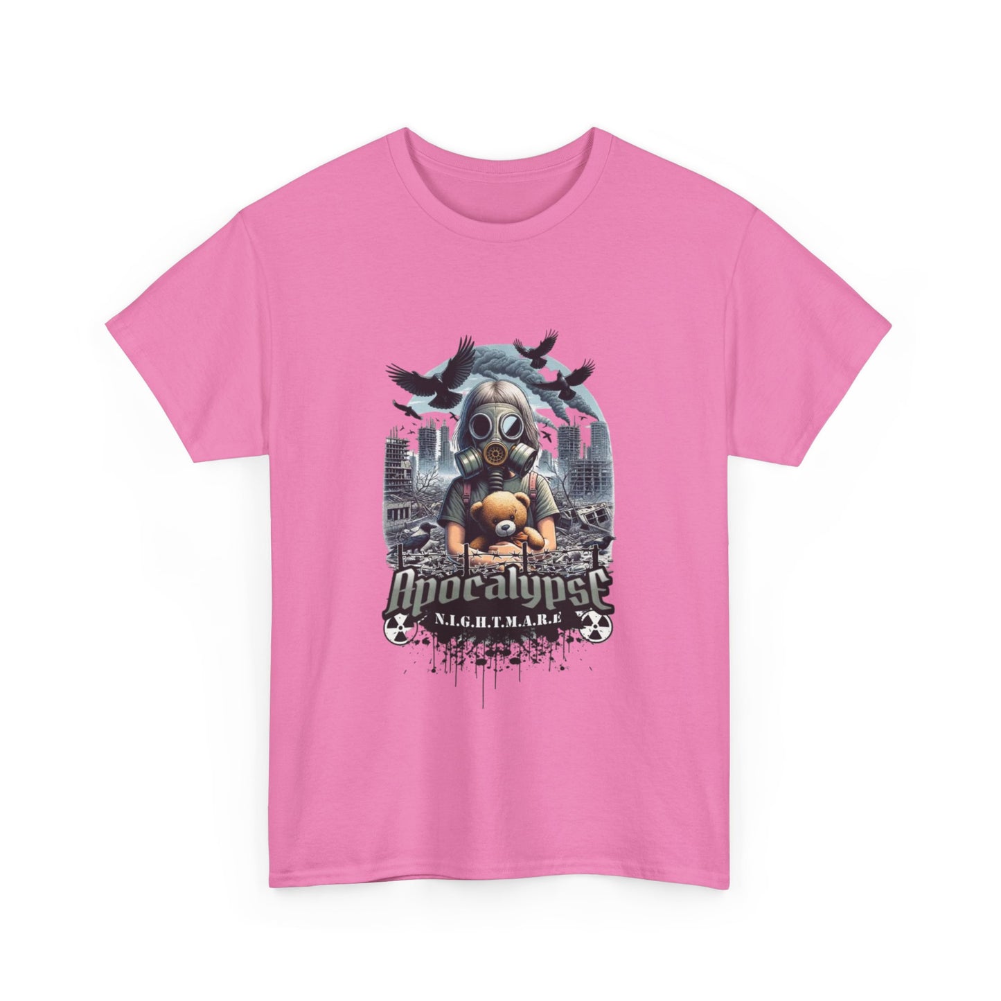 Apocalyptic-Themed Unisex Heavy Cotton Tee, Streetwear Shirt, Graphic Tee, Gift for Gamers, Casual Fashion, Unique Design