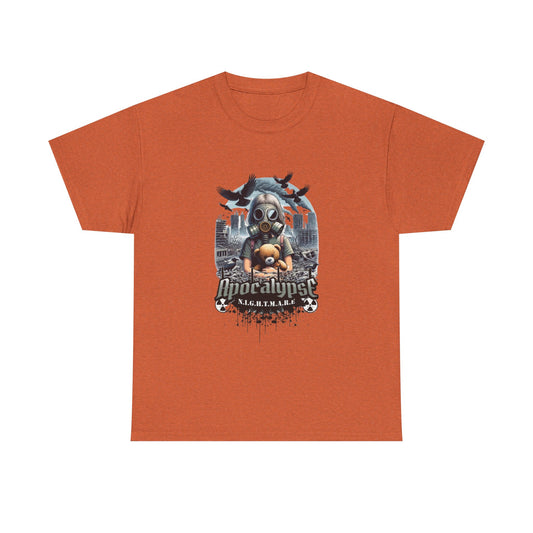 Apocalyptic-Themed Unisex Heavy Cotton Tee, Streetwear Shirt, Graphic Tee, Gift for Gamers, Casual Fashion, Unique Design